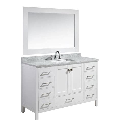 Specializing in elegant and contemporary line of design element vanities committed to help you craft your bathroom with ease and enjoyment and offering a vast selection of high quality. Design Element London 54-in White Single Sink Bathroom ...