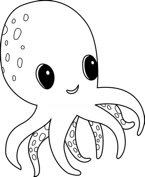 Cute Octopus Coloring Page