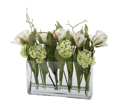 Try real touch flowers for the beauty inspired by nature and the benefits of hassle free faux flowers. Faux Tulip Arrangement In Square Glass Vase | Square glass ...