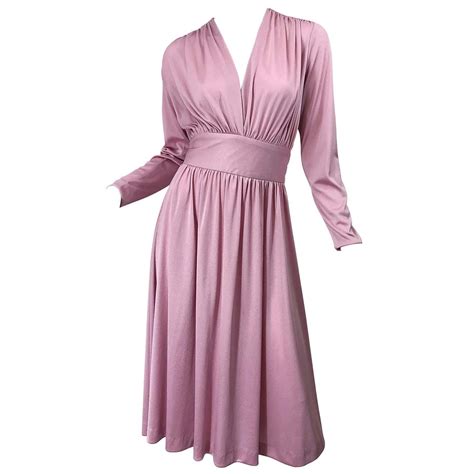 joy stevens 1970s pink mauve dusty rose long sleeve disco vintage 70s dress for sale at 1stdibs