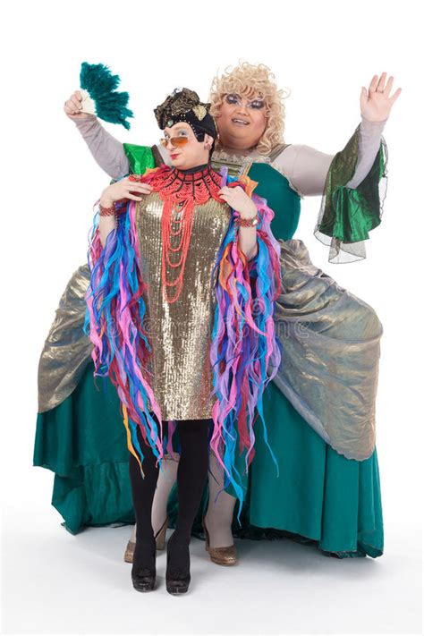 Two Drag Queens Having Fun Performing Together Stock Image Image Of