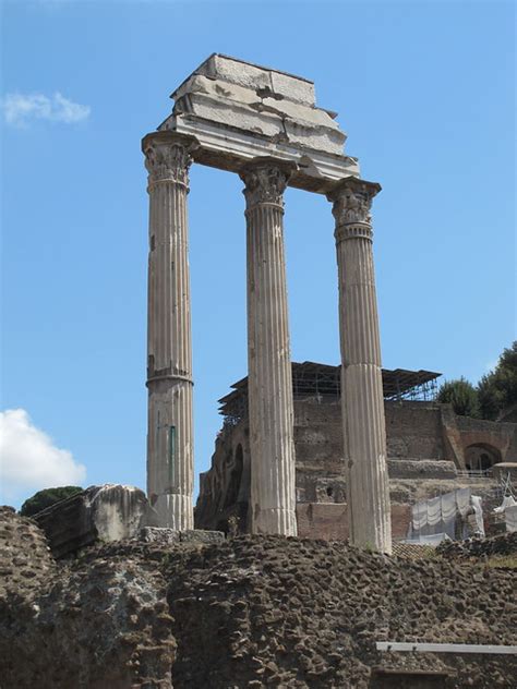 The temple of castor and pollux is also known as the temple of the dioscuri which in latin means twins as castor and pollux were the twin brothers of helen of troy. Temple of Castor and Pollux - a photo on Flickriver