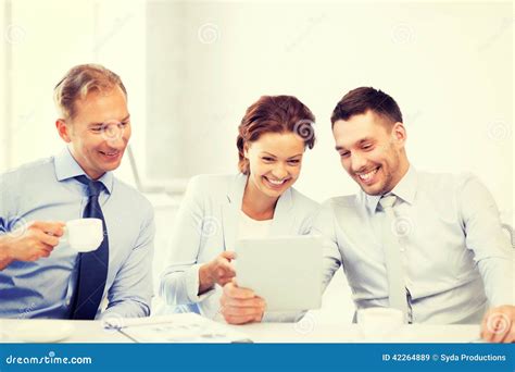 Business Team Having Fun With Tablet Pc In Office Stock Image Image