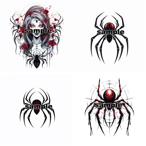 Black Widow Spider Tattoo Designs Png Tattoo Flash Digital Download