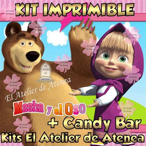 kit imprimible masha y el oso candy bar golosinas 57 00 en mercado libre