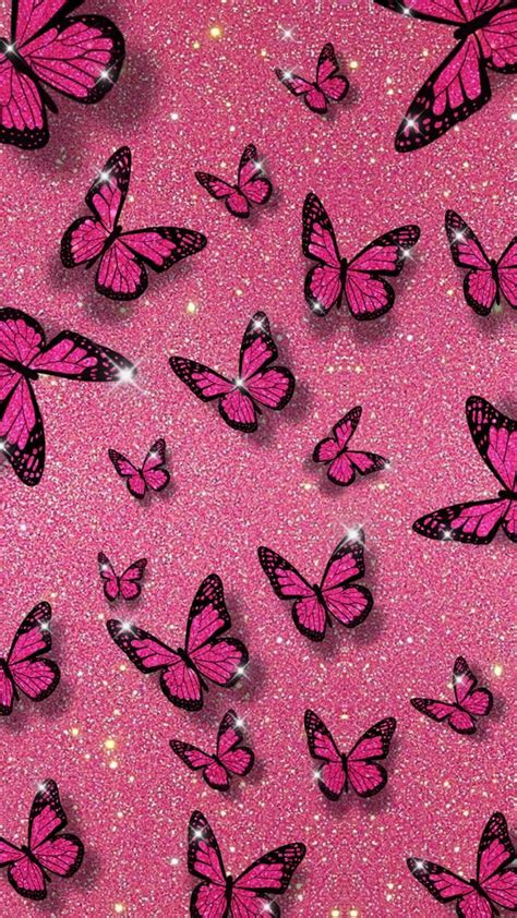 Pink Glitter Butterfly Wallpapers Top Free Pink Glitter Butterfly