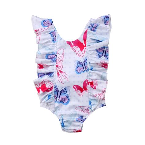 Summer Cute Newborn Baby Girl Clothes Swimsuit Butterfly Swimwear