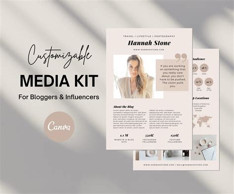 Media Kit Template For Canva 2 Pages Media Kit Template Etsy Hong Kong
