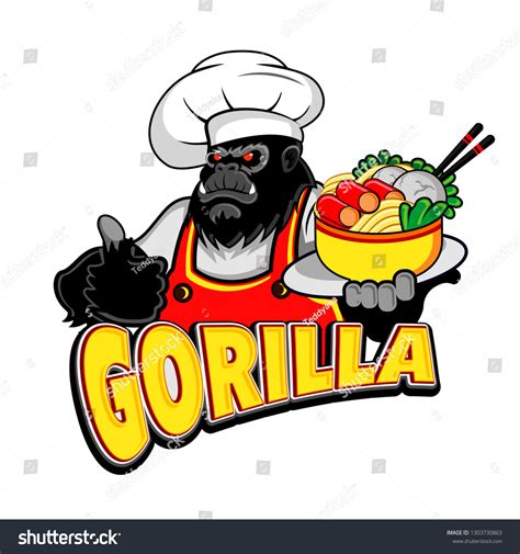 Gorilla Master Chef Stock Vector Royalty Free 1303730863 Shutterstock