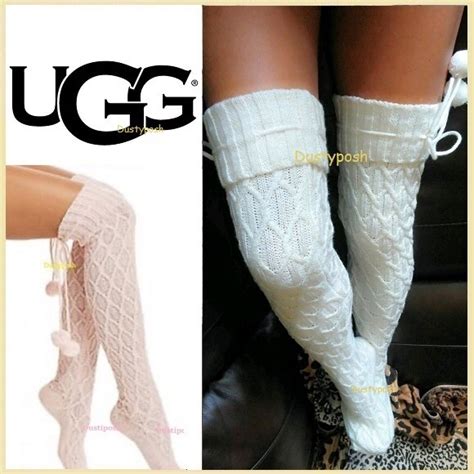 ugg accessories ugg cable knit over the knee thigh high boot socks poshmark