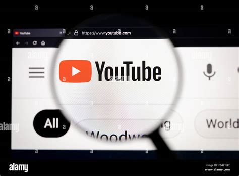 Youtube Company Logo On A Website Seen On A Computer Screen Through A