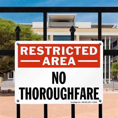Restricted Area No Thoroughfare Sign Sku S 2428