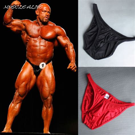 Fast Shipping Mens Sexy Bodybuilding Gym Posing Trunks Nylon Briefs Male Fitness EBay