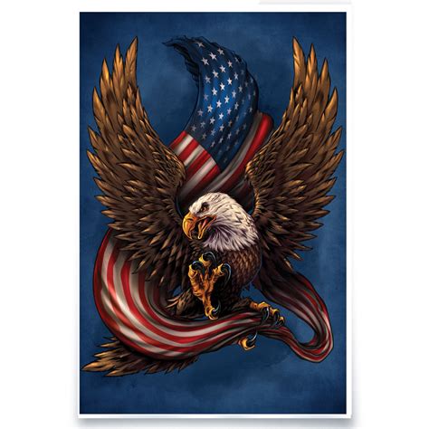 American Eagle And Flag Flyland Designs Freelance