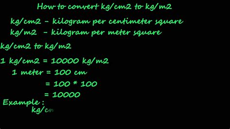 J/rad are also alternative units of torque, commonly used when you need the value of torque in calculations of. how to convert kg/cm2 to kg/m2 - pressure converter - YouTube