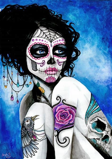 There Is More Time Than Life Stephanie Zahalka Tattoo Canvas Art Print Sugar Skull Art Canvas