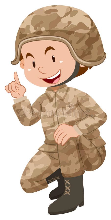 Soldier In Brown Uniform Stock Vector Illustration Of Person 68498798