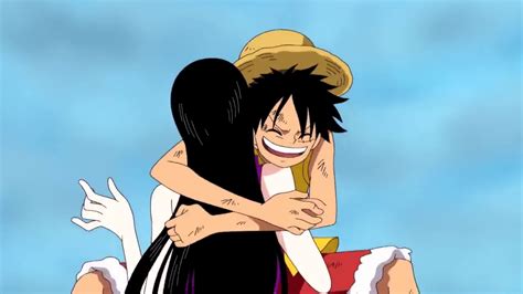 One Piece Luffy Hugs Hancock English Dub Hd Youtube