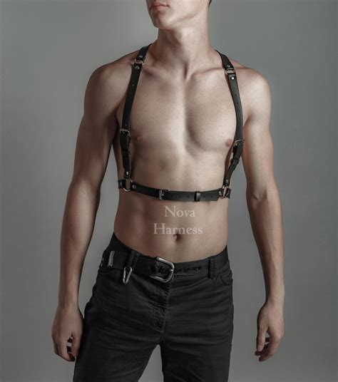 body harness chest harness men mens leather harness bdsm etsy