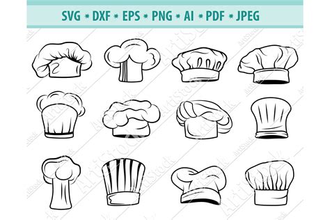 Chef Svg Png Chef Hat Files For Cricut Chef Hat Cut Files For Silhouette Vector Dxf Eps Chef Hat