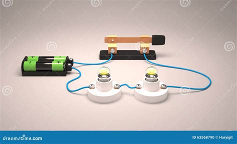Simple Electric Circuitconnected In Series Stock Illustration Image