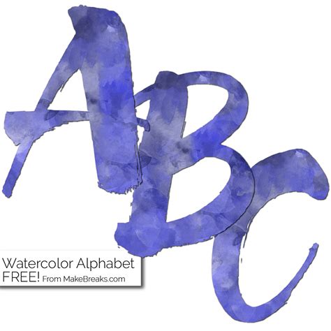 Blue Watercolor Free Printable Letters Make Breaks