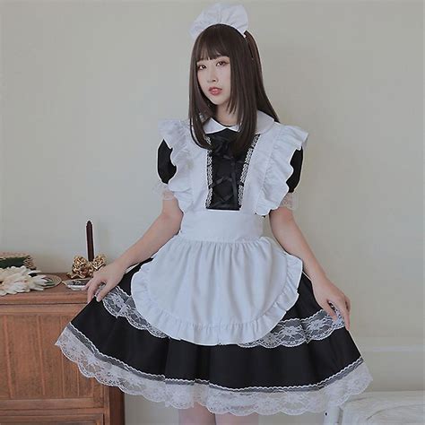 Lolita Outfit Cosplay Uniform Diener Kostüm Mädchen Dienstmädchen