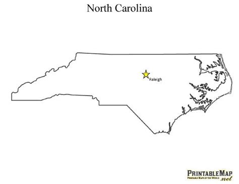 Print State Capital Map Of North Carolina North Carolina Map Nc