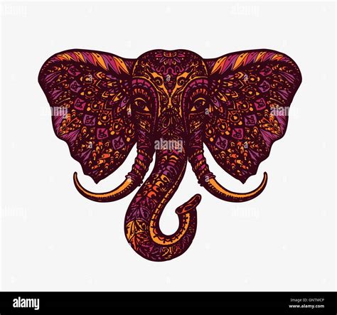 Indian Elephant Face Stock Vector Images Alamy