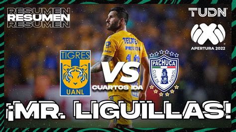 Resumen Tigres Vs Pachuca Liga Mx AP2022 Cuartos IDA TUDN YouTube