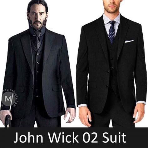 Keanu Reeves John Wick Suit Black 3 Piece Suit