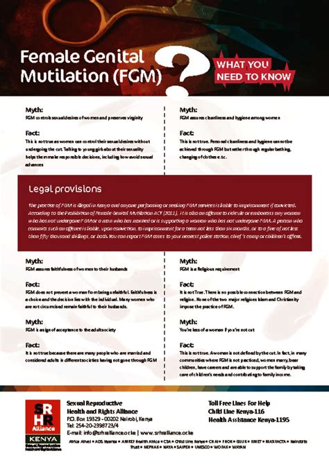 Fact Sheet On Female Genital Mutilation Srhr Alliance Kenya