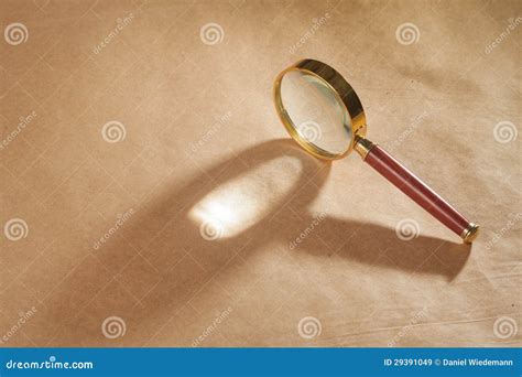Magnifying Glass On Brown Background Stock Image Image Of Lens