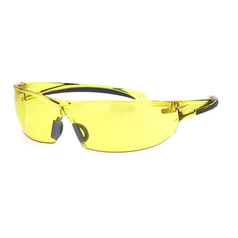Ansi Z871 Warp Around Mens Shatterproof Safety Glasses U6 S Yellow