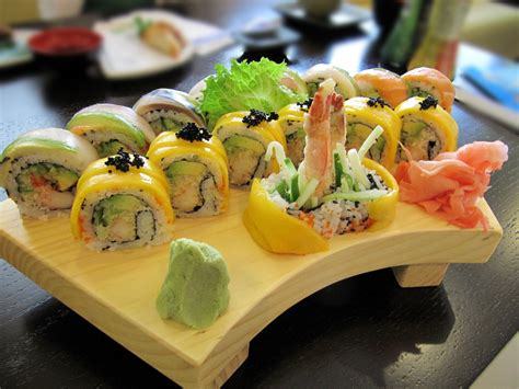 Filegolden Maki Rainbow Roll Sushi Wikimedia Commons