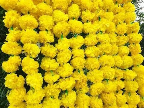 yellow artificial marigold flower garland at rs 125 pack artificial flowers garland in new