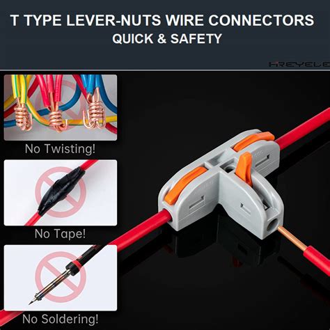 T Shape Lever Nut Wire Connector 3 Pin Conductor Combination Quick Splice Wire Connectors