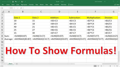 How To Show And Hide Formulas In Excel 3 Methods Youtube