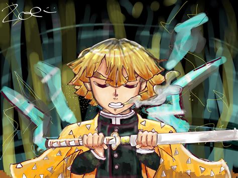 Zenitsu Thunder breathing by AniQCoco on DeviantArt