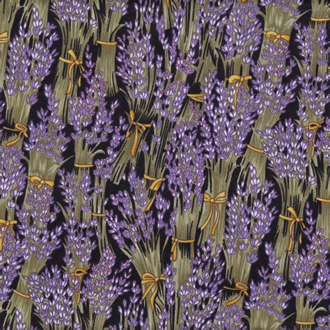 Lavender Flowers On Black Floral Quilt Fabric Find A Fabric