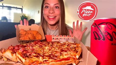 Asmr Pizza Hut Mukbang Bbq Chicken And Bbq Meat Lovers Pizza Hot Buffalo Wings Youtube