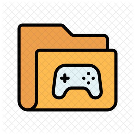 Game Folder Icon Download In Colored Outline Style