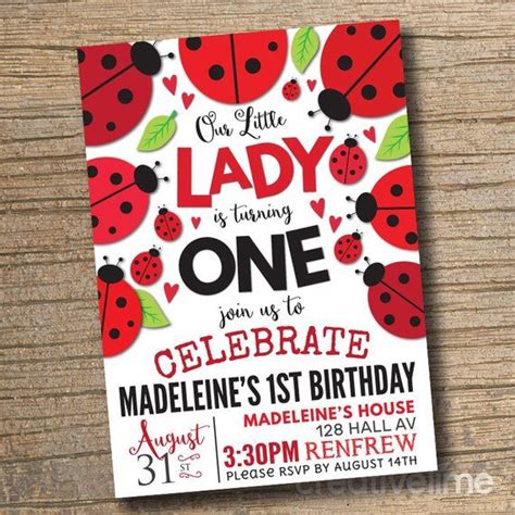 Ladybug Birthday Invitation Ladybug Invitation Ladybug Birthday Party