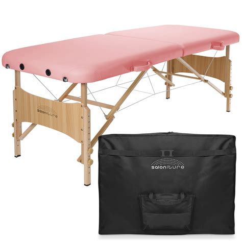 saloniture basic portable folding massage table pink