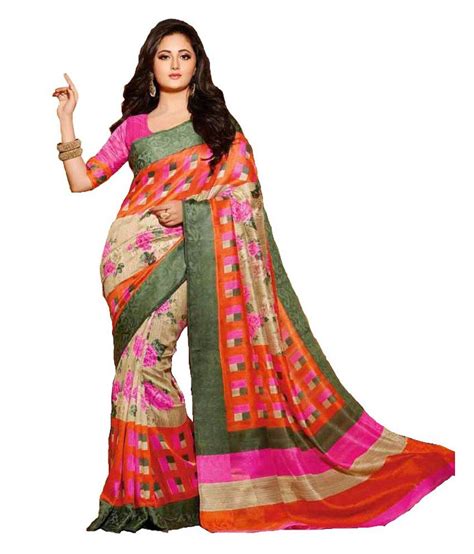 Vipul Multi Color Bhagalpuri Silk Saree Buy Vipul Multi Color Bhagalpuri Silk Saree Online At
