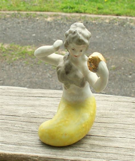 Vintage Porcelain Mermaid Figurine Hand Painted Japan Mermaid