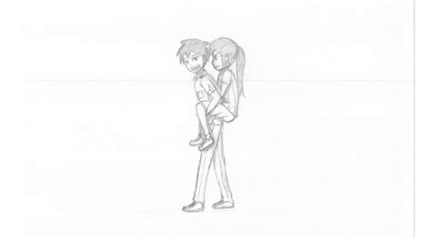 How To Draw A Boy Carrying A Girl On His Back In Anime Slow Narrated