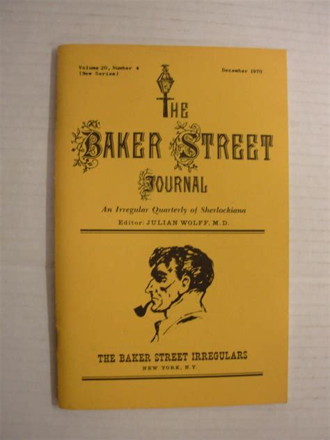 the baker street journal an irregular quarterly of sherlockiana volume 20 number 4 new