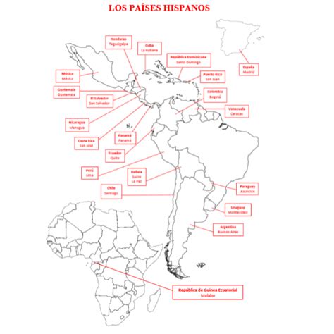 Mapa de los Países hispanos