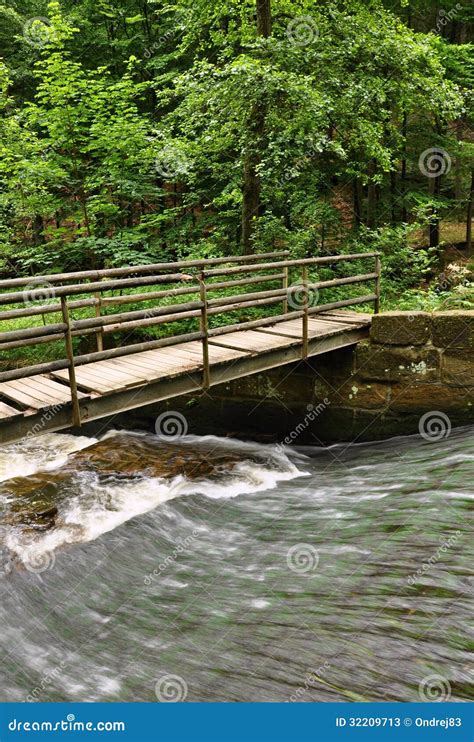 A Small Bridge Over A Creek Stock Image Image Of Beautiful Landscape